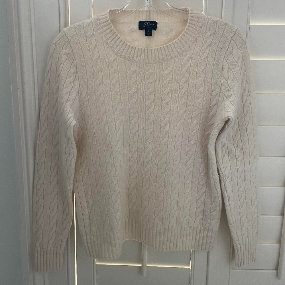 J. Crew Women's Cashmere Cable Sweater, Size Sm